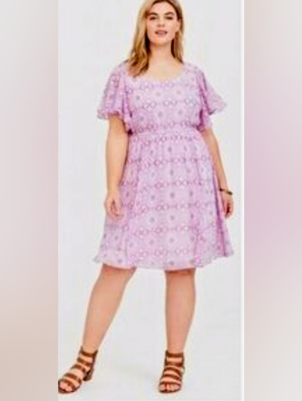 GUC TORRID FLUTTER SLEEVE DRESS M